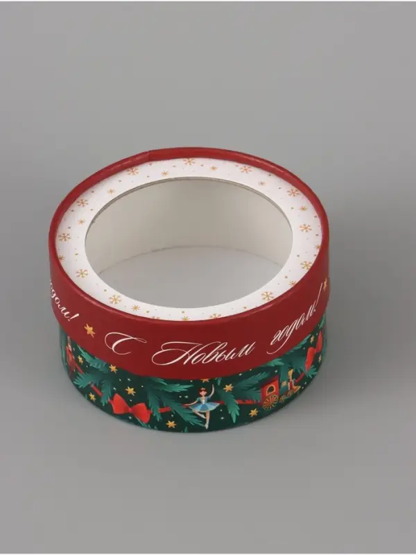 Коробка подарочная для макарун, тубус с окном &laquo;Щелкунчик&raquo;, 12&times;12&times;5 см