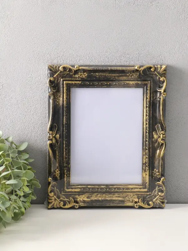 Фоторамка пластик 15х20 см "Узорная" тёмное золото 19х23,8 см