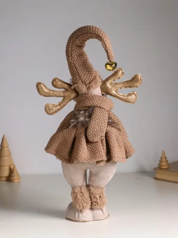 Кукла интерьерная Кукла интерьерная "Лосиха-девочка в бежевом наряде" 20х12х43 см
