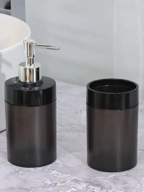 Аксессуары для ванной BARONESS Limpia, 3 предмета, стакан для зубных щёток, дозатор, мыльница, чёрные