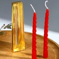 Свечи витые, 1.5&times;15 см, 2 шт., красный