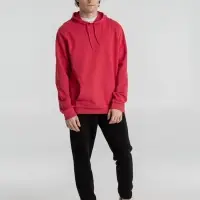 Толстовка с капюшоном унисекс Hoodie, красный меланж, размер XS