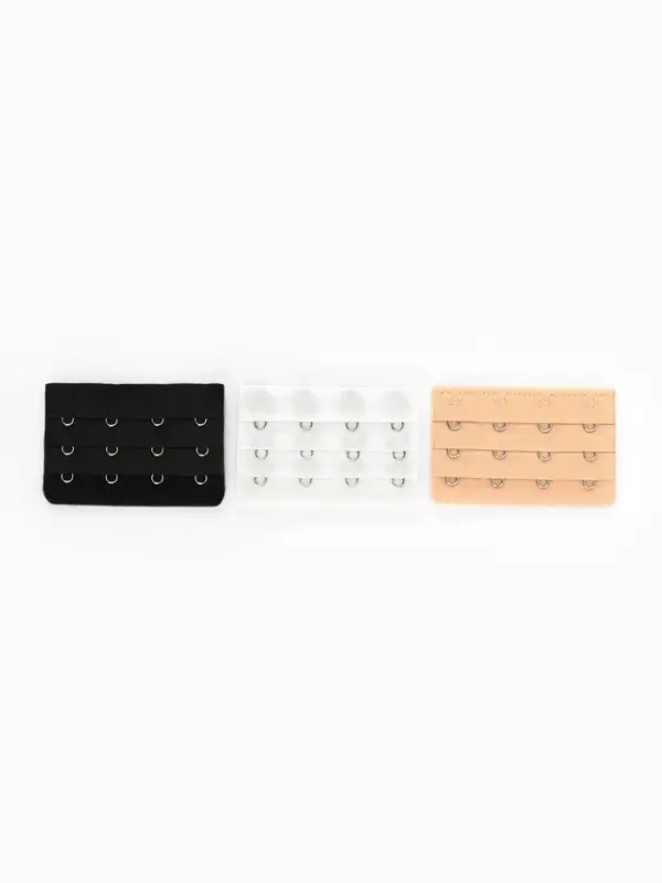 Застёжка для бюстгальтера, удлинитель, 3 ряда 4 крючка, 5&times;7.5 см, 3 шт.