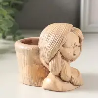 Подставка для мелочей "Русская красавица" 8х8х6 см, гипс, слоновая кость