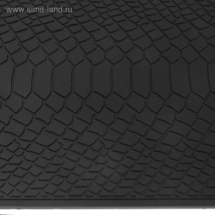 Коврик противоскользящий под кожу крокодила 20×13 см, черный Коврик противоскользящий под кожу крокодила 20×13 см, черный