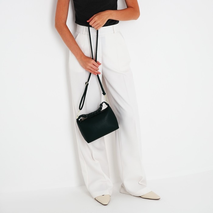 Сумка-багет на молнии, цвет зелёный Сумка-багет на молнии, цвет зелёный