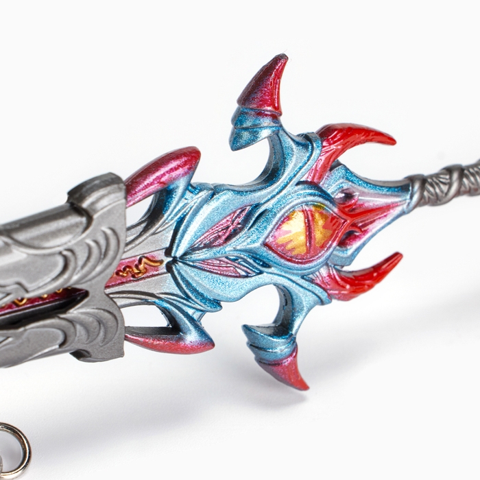 Сувенирное оружие подвесное мини Сувенирное оружие подвесное мини "Меч Асура", брелок, 21 см, серебристый с красным