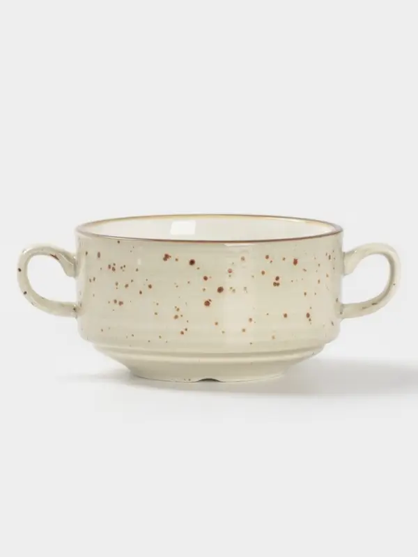 Бульонница с блюдцем Magistro Mediterana, 270 мл, фарфор, бежевая