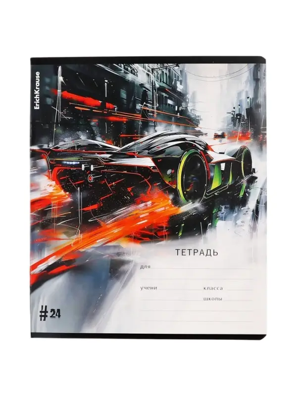 Тетрадь 24 листа в клетку ErichKrause Adrenaline Speed, МИКС