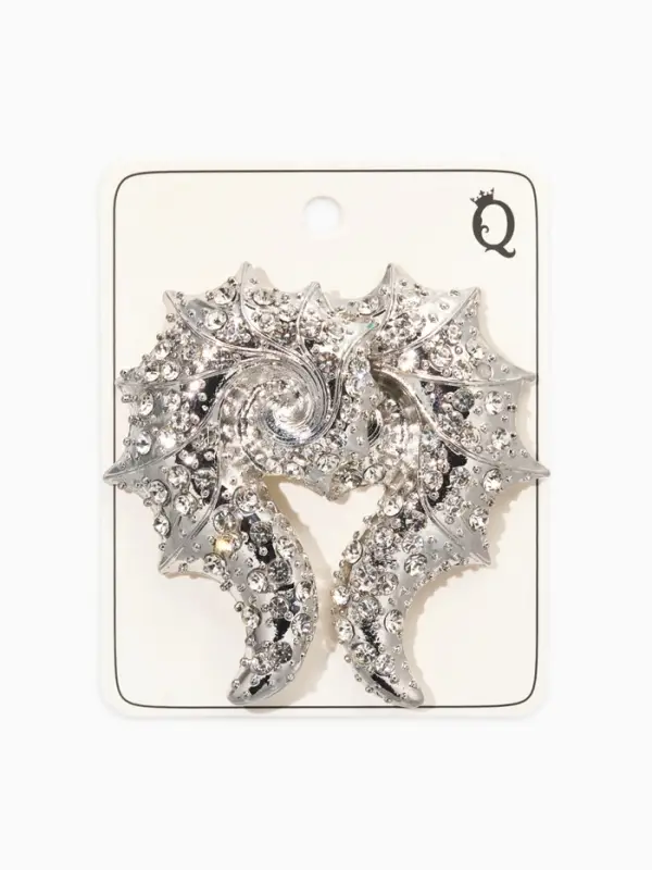 Серьги "Морской мир", раковина, цвет белый в серебре