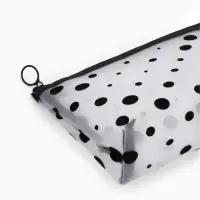 Косметичка DOTs, с рисунком, сетка, на молнии, белая