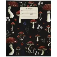 Тетрадь 12 листов в клетку Calligrata &laquo;Грибы&raquo;, блок офсет, 5 В МИКС