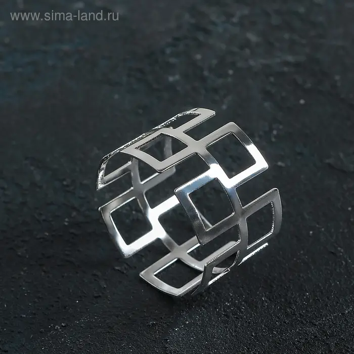 Кольцо для салфетки «Гео», 4,5×3 см, цвет серебряный