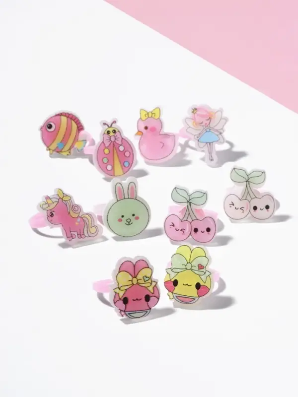 Кольцо детское Выбражулька «Зверюшки», форма МИКС, безразмерное, цвет МИКС Кольцо детское Выбражулька «Зверюшки», форма МИКС, безразмерное, цвет МИКС