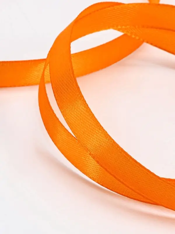 Лента атласная, 10 мм, 23±1 м, ярко-оранжевая №25 Лента атласная, 10 мм, 23±1 м, ярко-оранжевая №25