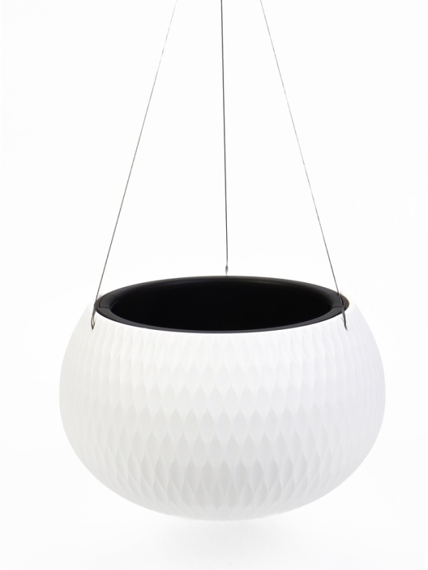 Кашпо "Жемчужина" 7л подвесное, белый