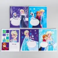 Тетрадь в линейку 12 листов, 5 видов МИКС, обложка мелованный картон, &laquo;Холодное сердце&raquo;