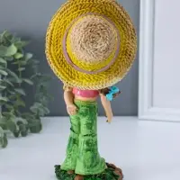 Сувенир полистоун "Малышка в большой соломенной шляпе" 8,5х11,5х24 см