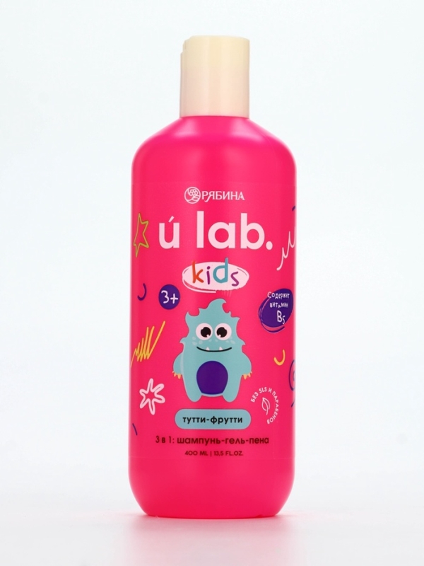Детский шампунь-гель-пена 3в1 «Монстрики», 400 мл, аромат тутти-фрутти, ULAB