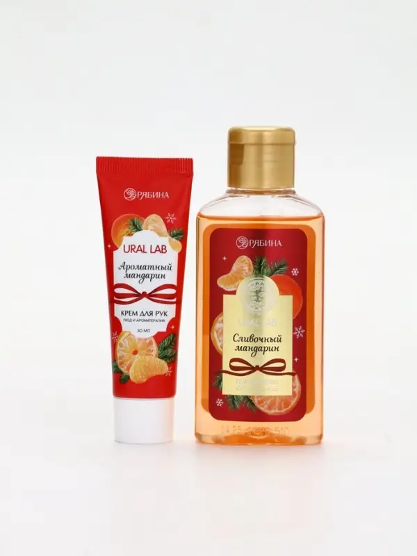 URAL LAB Арома Саунд Набор гель для душа, крем для рук и пилка для ногтей, мандарин URAL LAB Арома Саунд Набор гель для душа, крем для рук и пилка для ногтей, мандарин