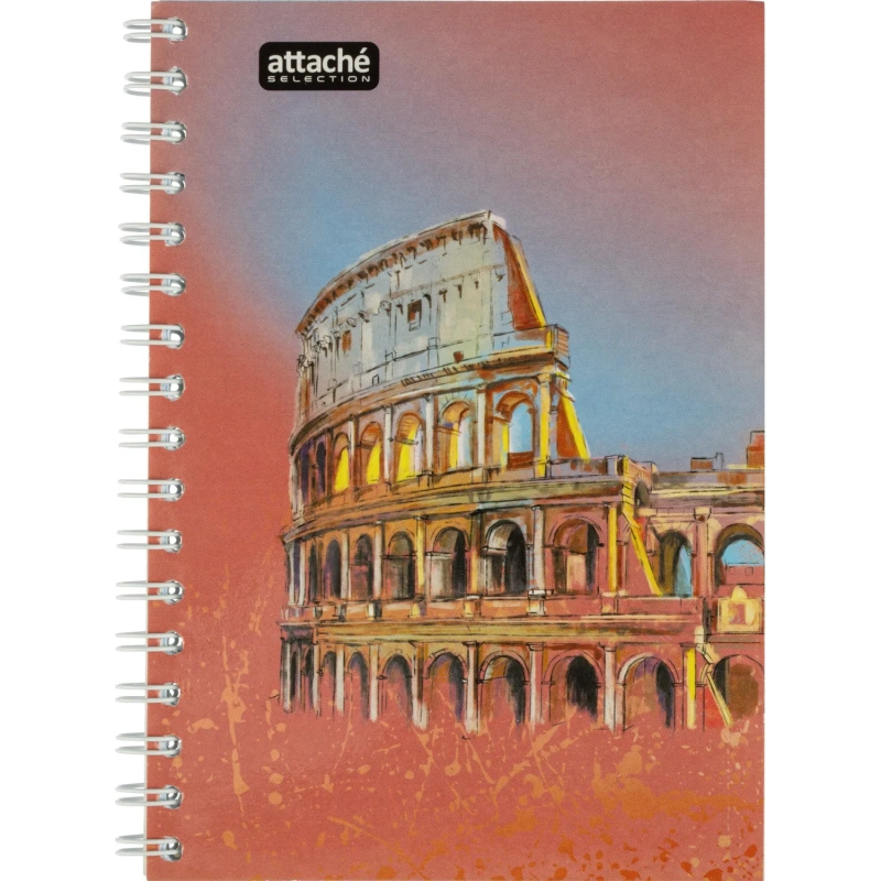 Бизнес-тетрадь А6,80л,кл,бок.греб,карт+УФлак Attache Selection TravelItaly