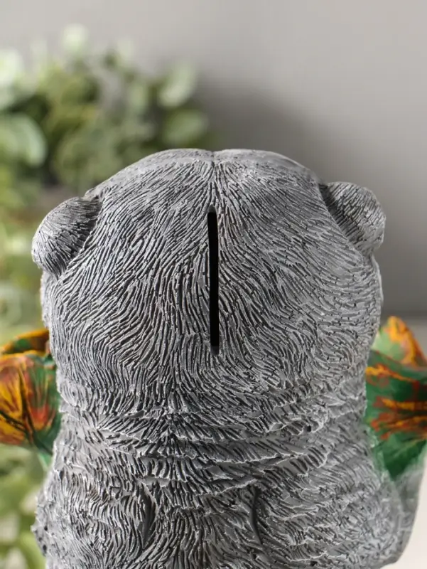 Копилка для денег с подставкой для мелочей &laquo;Енот&raquo;, полистоун, 26&times;17&times;19 см