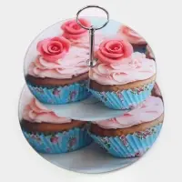 Этажерка-фруктовница круглая Доляна &laquo;Маффин&raquo;, 2 яруса, d=25/20 см, стекло