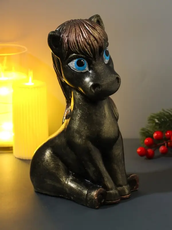 Копилка "Лошадь" 12х14,5х24,5 см, золото