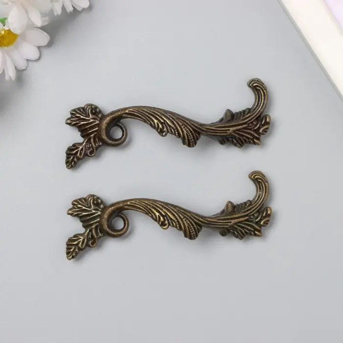 Ручка для шкатулки металл Ручка для шкатулки металл "Старинная" бронза набор 2 шт 8,5х2,6 см