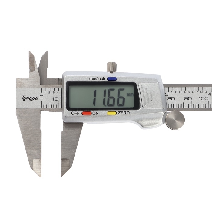 Штангенциркуль электронный ТУНДРА ПРОФИ, металлический, с глубиномером, 150 мм Штангенциркуль электронный ТУНДРА ПРОФИ, металлический, с глубиномером, 150 мм