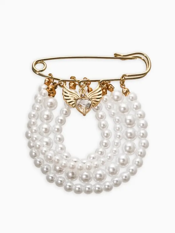 Булавка Булавка "Жемчужная россыпь", l=6.5, d=5+6+8 цвет белый в золоте