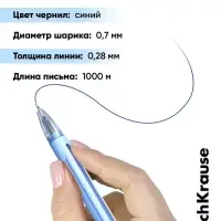 Ручка шариковая ErichKrause Nymph Matic Pastel bloom, автоматическая, узел 0.7 мм, чернила синие