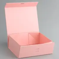 Коробка подарочная с бантом складная 29 х 22 х 10,5 см Розовая