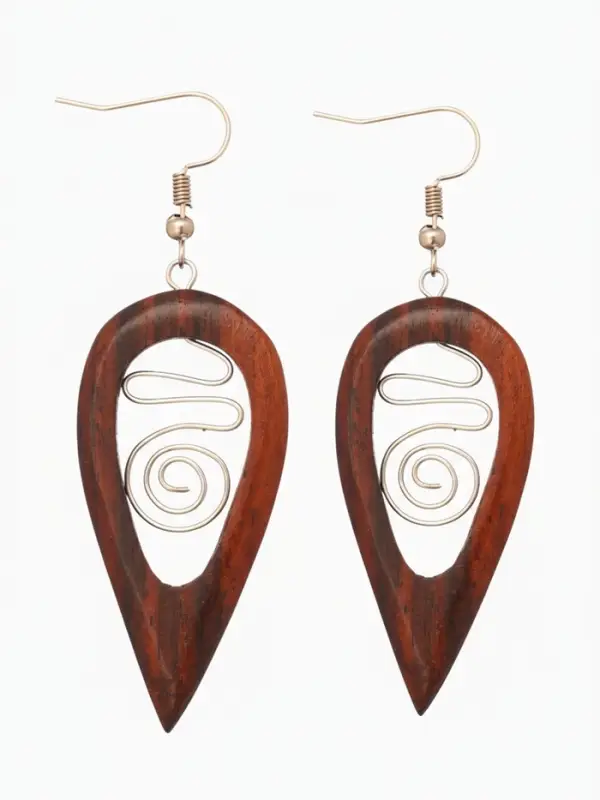 Серьги &laquo;Капля&raquo;, дерево соно