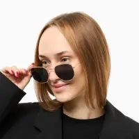 Очки солнцезащитные &laquo;OneSun. Круглые&raquo;, uv 400, линза 4.5&times;5.5 см, цвет золотой, чёрный