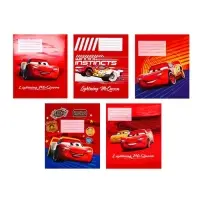 Тетрадь в клетку 12 листов, 5 видов МИКС, обложка мелованный картон, &laquo;Тачки&raquo;