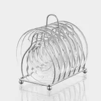 Набор блюдец на металлической подставке &laquo;Удобство&raquo;, 7 предметов: 6 блюдец d=13 см, 1 подставка