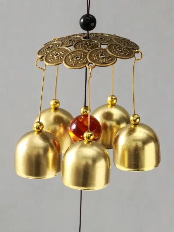 Музыка ветра &laquo;Слон на монетках&raquo;, 5 колокольчиков, 41&times;6 см