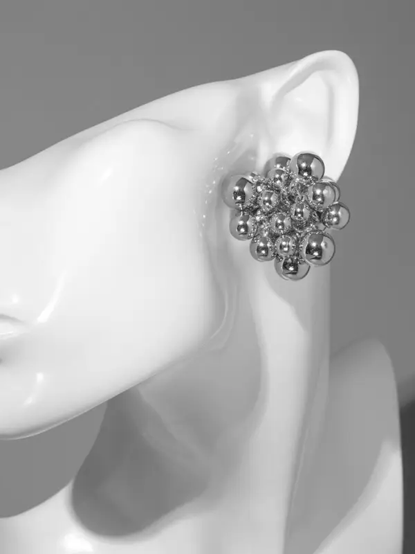 Серьги металл &laquo;Молекула&raquo;, цвет серебро