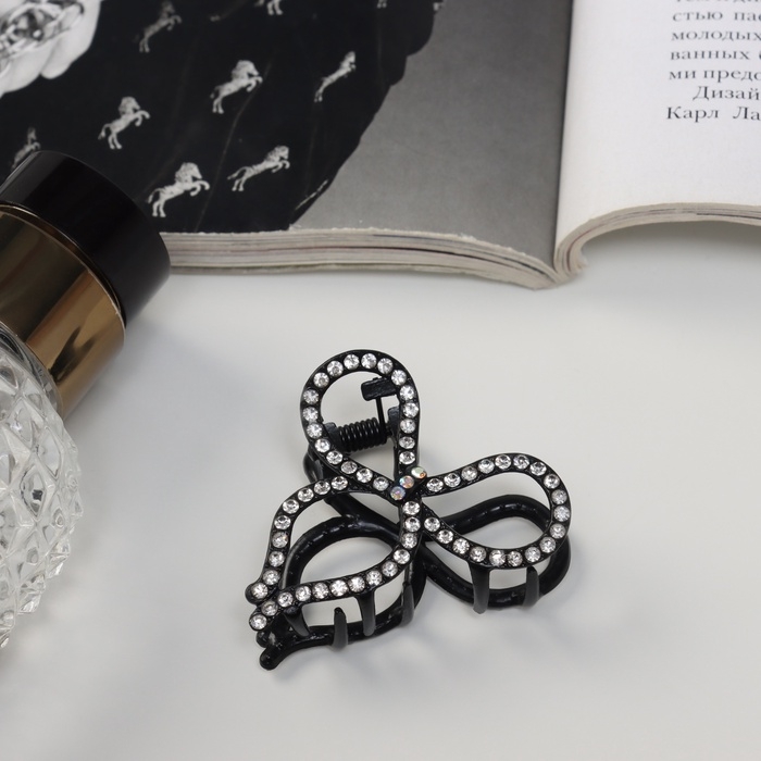 Краб для волос Краб для волос "Джун" бант, 4,5 см, чёрный