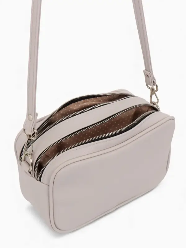 Сумка женская кросс-боди TEXTURA на молнии, 24&times;9&times;15 см, светло-серая
