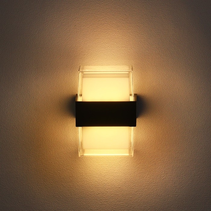 Светильник фасадный «Гранд двойной», FSD-056, 10 Вт, 3000К, IP65, 220 В, пластик, черный Светильник фасадный «Гранд двойной», FSD-056, 10 Вт, 3000К, IP65, 220 В, пластик, черный