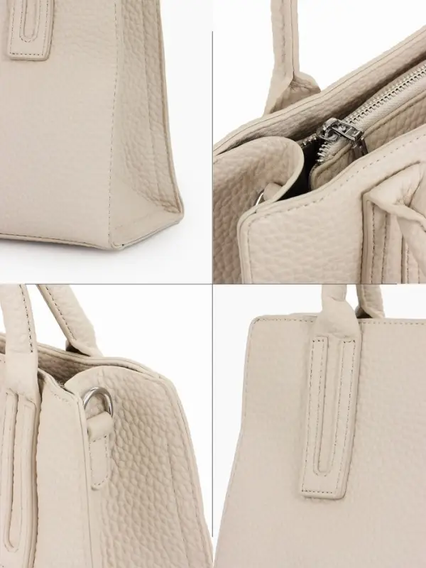 Сумка женская тоут TEXTURA на молнии, 29&times;10&times;25 см, однотонная, молочная