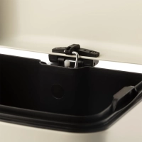 Ведро мусорное с педалью и доводчиком Luscan 12л,бежевое,прямоуг,металл