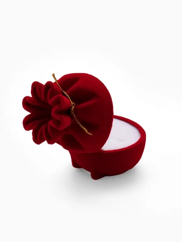 Футляр под серьги, кольцо &laquo;Мешочек подарочный&raquo;, бархатный, 5.5&times;4.6 см, красный