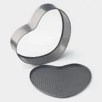 Форма для выпечки Доляна &laquo;Элин. Сердце&raquo;, 28.5&times;25.5&times;6.6 см, разъёмная, антипригарное покрытие, серая