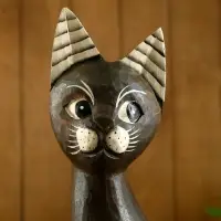 Сувенир дерево "Кот белые цветы на лапках" 60 см