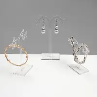 Подставка под серьги &laquo;QF. Ажурная&raquo;, набор 3 шт. h=8.5, 10, 12 см, прозрачная