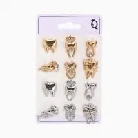 Брошь &laquo;Зуб&raquo;, форма МИКС, МИКС, (неделимая фасовка 12 шт. цена за шт.)