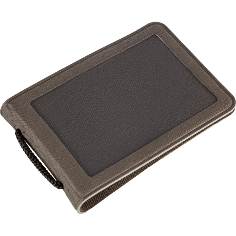 Бейдж вертик двойн с магн.креп,шнур,70x112мм(60х90мм)Экокожа графит EKM-4V